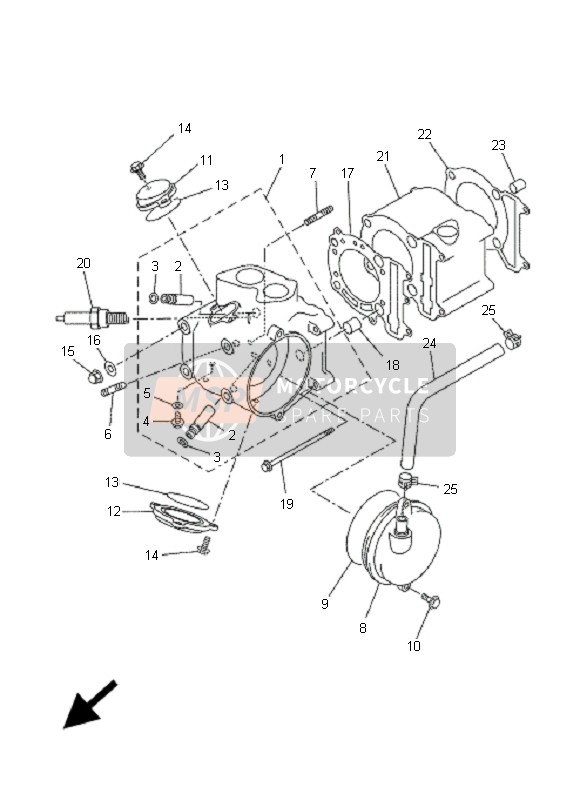 Yamaha VP300 VERSITY 2005 Cilindro para un 2005 Yamaha VP300 VERSITY